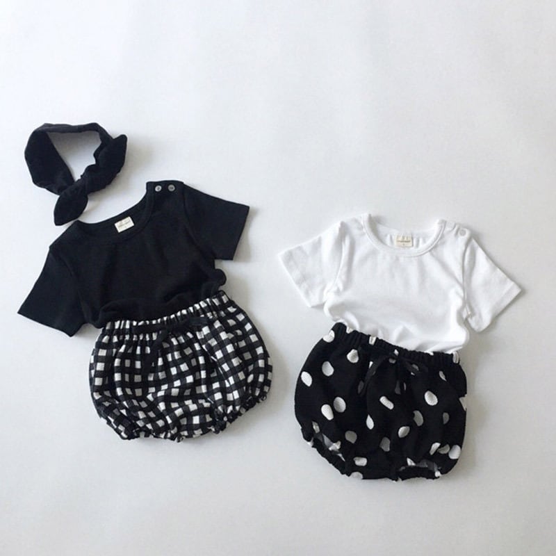 【オトク】【BABY】夏新作 無地丸首Tシャツ、ショートパンツSK092215