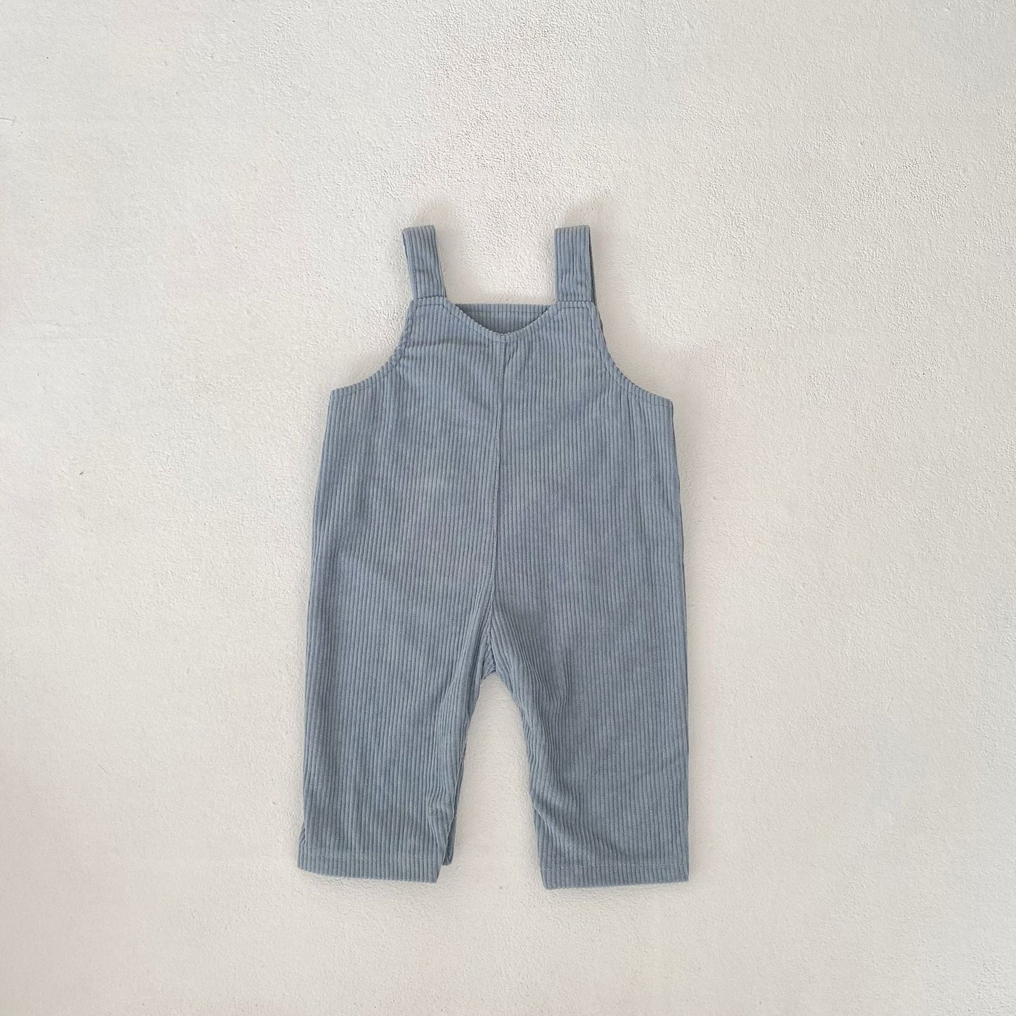 【BABY】ブルーリブサロペット、無地シンプル系TシャツSK062402