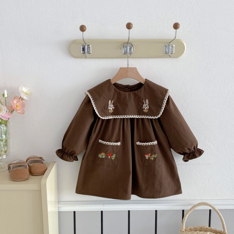 【BABY&KID】カートンうさぎ刺繍ワンピースSK011022