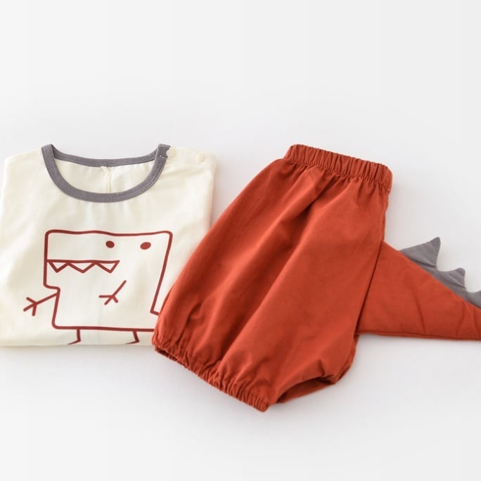 【BABY】夏新作 恐竜ロゴショートTシャツ/パンツSK062318