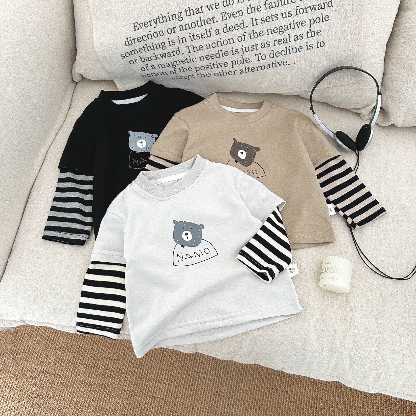 【BABY&KID】レイヤードクマボーダートップスSK051407