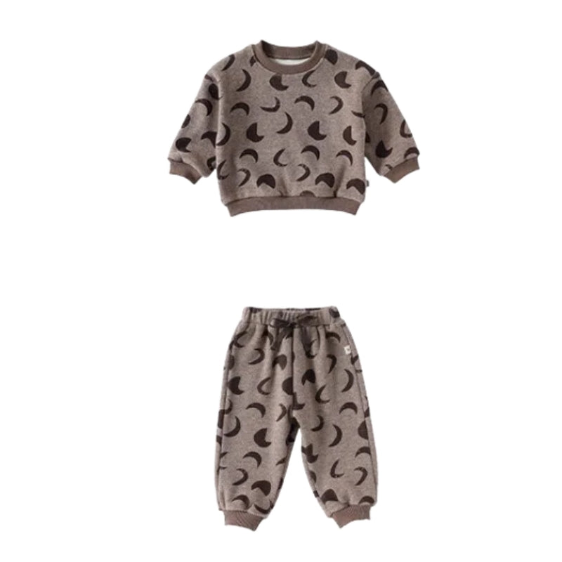 【BABY&KID】北欧風月プリントクルーネックセットアップSK102333