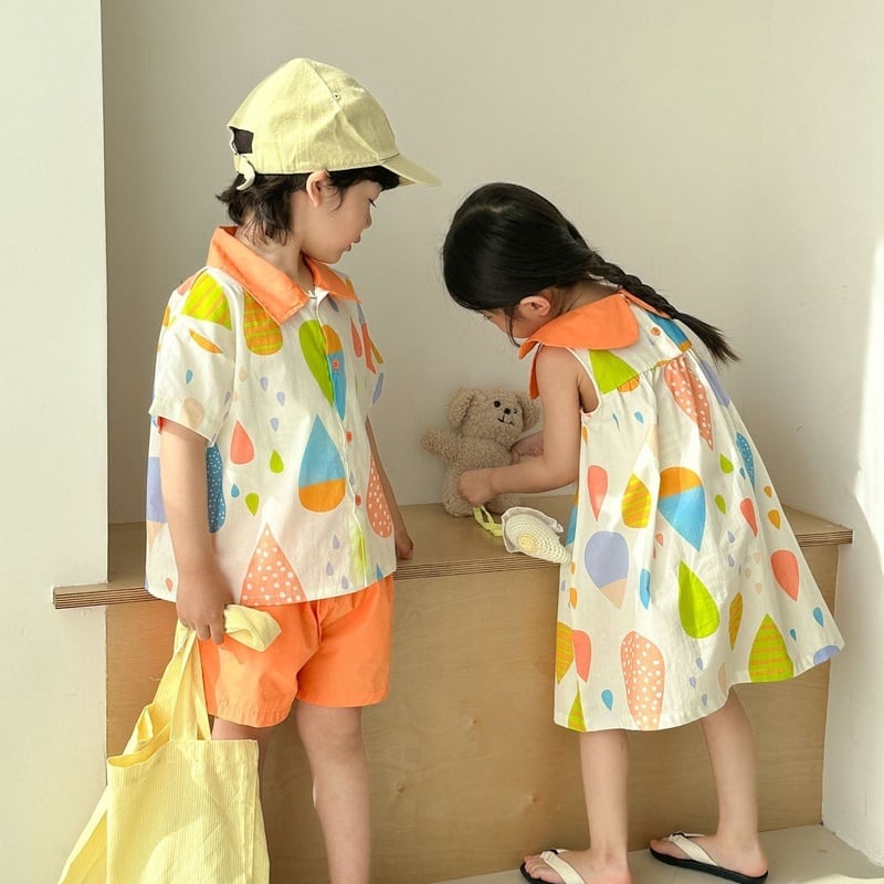 【BABY&KID】夏新作 カラフルセットアップ、ワンピースSK063109