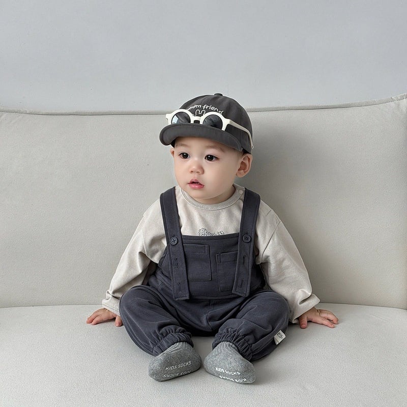 【BABY&KID】カジュアル無地サロペット、ピュアカラートップスSK062409