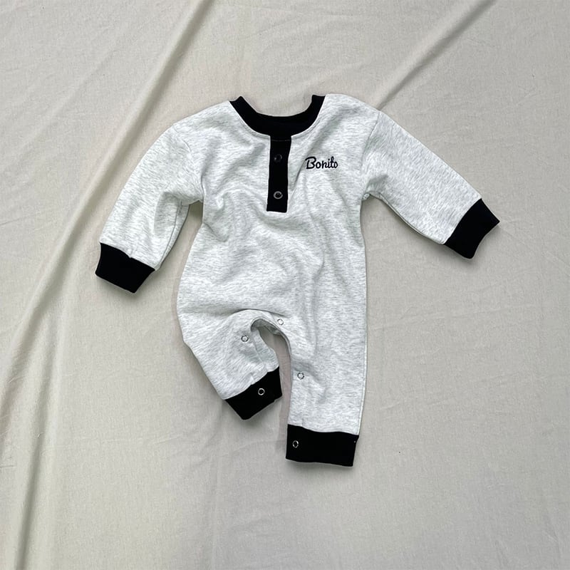 【BABY】英字ボーダーorノーカラーオールインワンSK062008