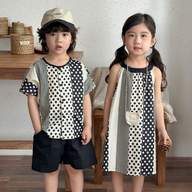 【BABY&KID】夏新作 オシャレドットセットアップ、ワンピースSK0631012