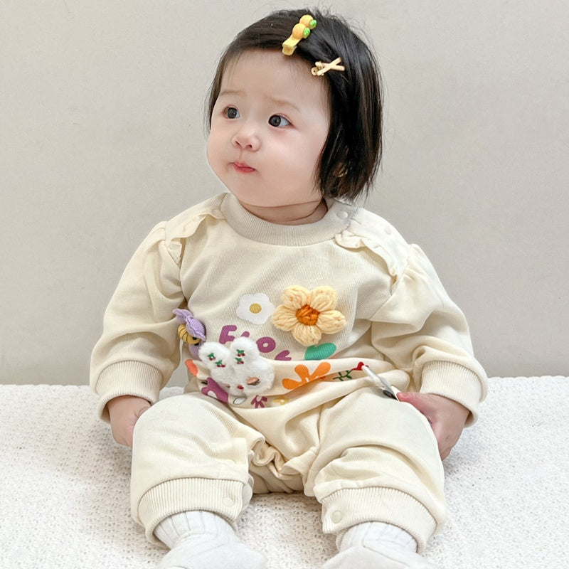 【BABY】花柄うさぎカバーオールSK100505