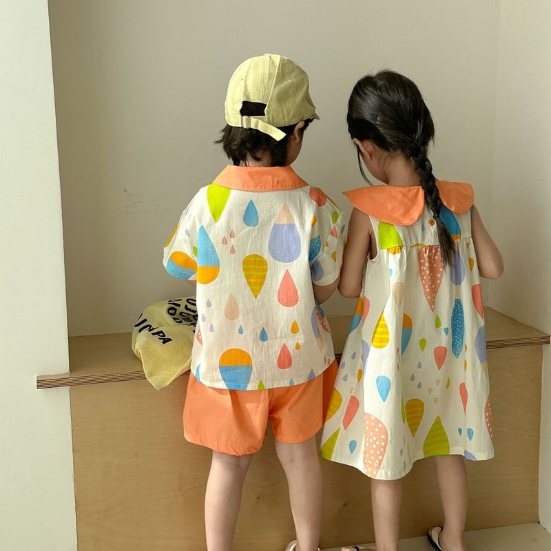 【BABY&KID】夏新作 カラフルセットアップ、ワンピースSK063109