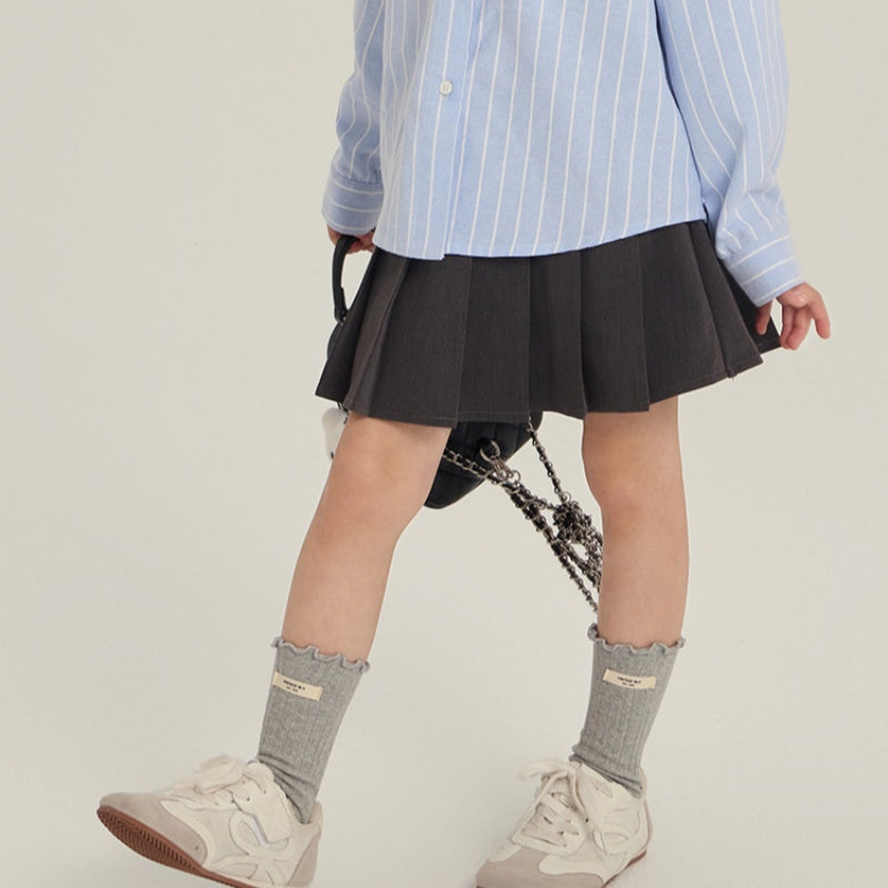 【BABY&KID】リボンスウェット&ボーダーシャツ&スカート3点セットSK102433