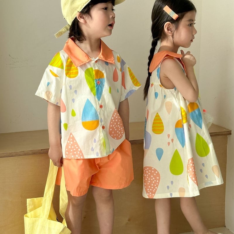 【BABY&KID】夏新作 カラフルセットアップ、ワンピースSK063109