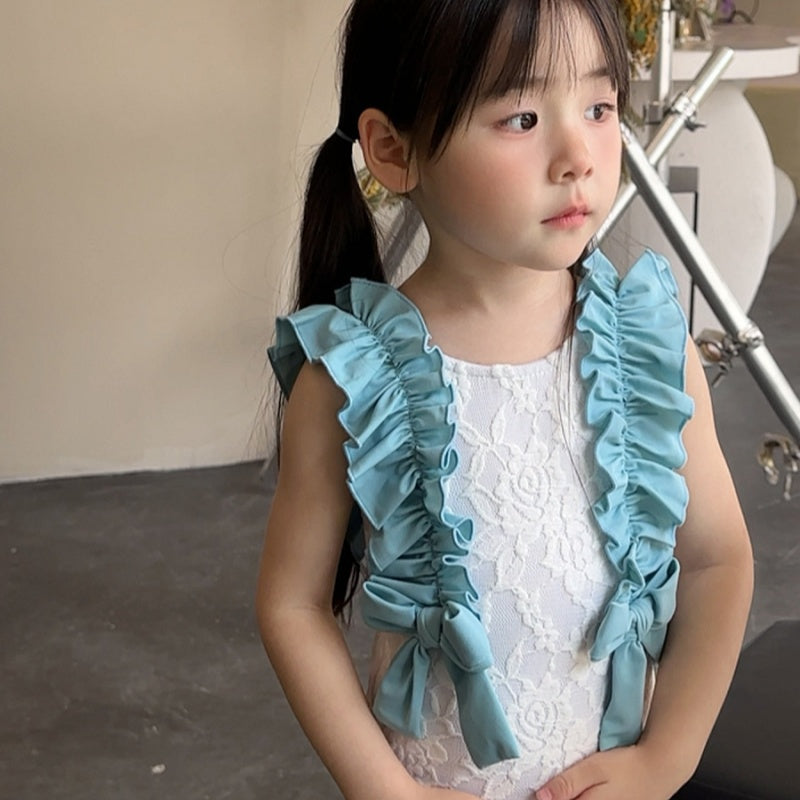 【BABY&KID】夏新作 フリル蝶結び付き水着SK092118