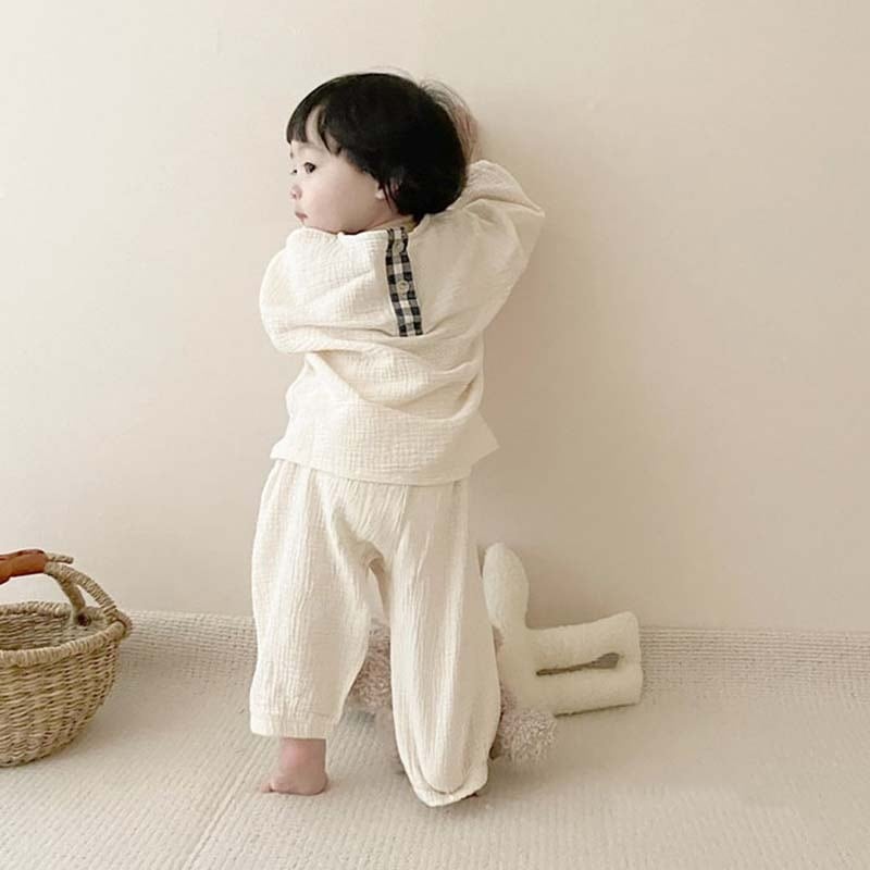 【BABY&KID】無地ORチェック柄上下セットSK062106