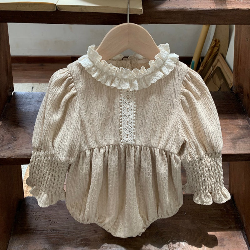 【BABY-予約限定】韓国風フリルカラー ロンパースSK101202