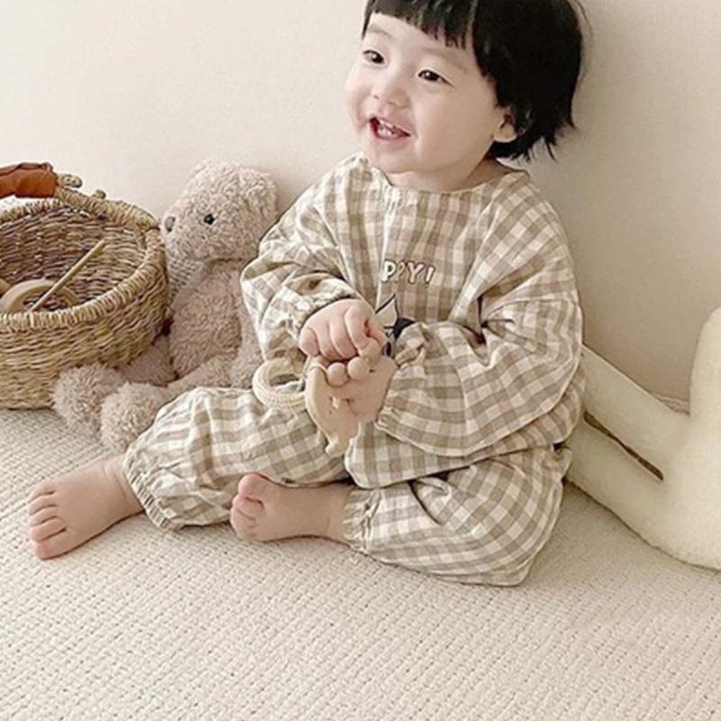 【BABY&KID】無地ORチェック柄上下セットSK062106