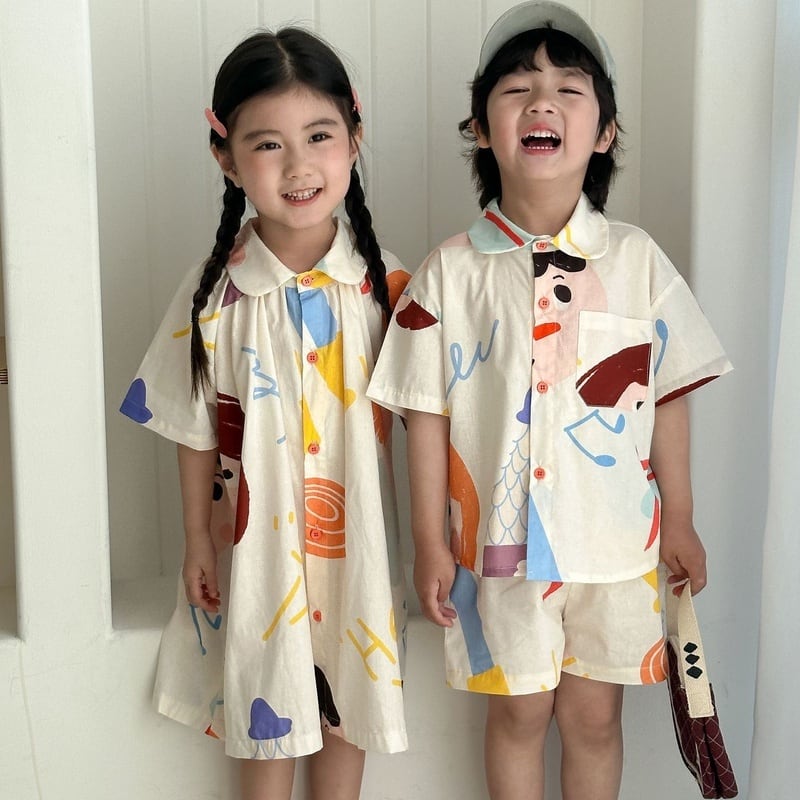 【BABY&KID】夏新作 落書きセットアップ、ワンピースSK0631013