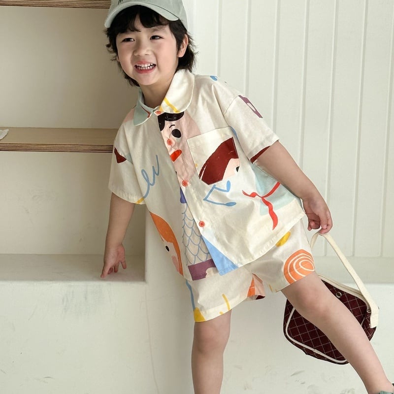 【BABY&KID】夏新作 落書きセットアップ、ワンピースSK0631013