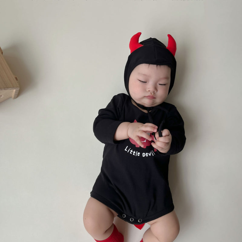 【BABY】デビルロゴプリントロンパースSK100911