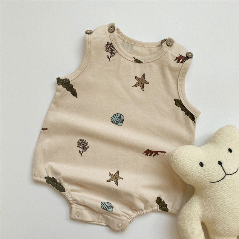 【BABY】夏新作 ナチュラルスターORボーダーロンパースSK091326
