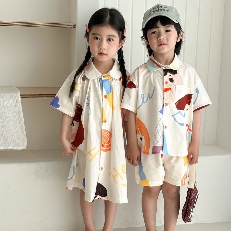 【BABY&KID】夏新作 落書きセットアップ、ワンピースSK0631013