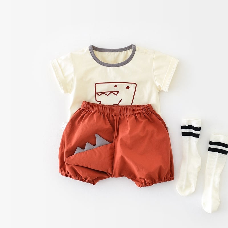 【BABY】夏新作 恐竜ロゴショートTシャツ/パンツSK062318