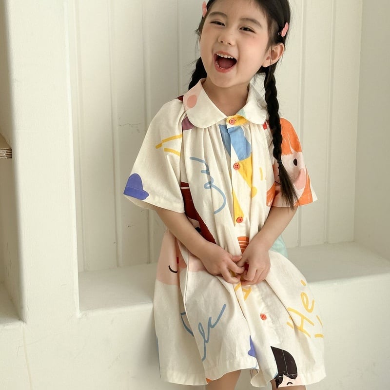 【BABY&KID】夏新作 落書きセットアップ、ワンピースSK0631013