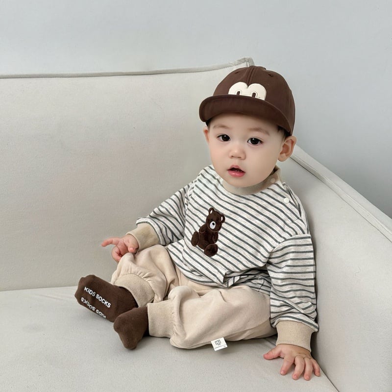 【BABY&KID】ポケット付きボーダートップス&パンツSK051402