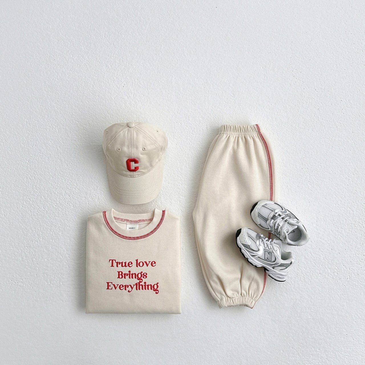 【BABY&KID】英字カジュアルセットアップ 全3色SK11401