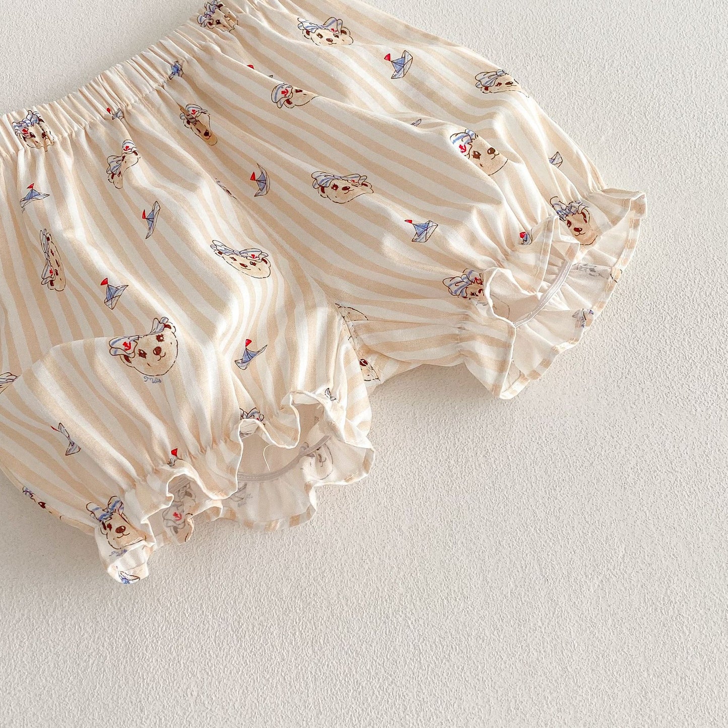 【BABY&KID】夏新作 ベア柄フリルワンピース、セットアップSK061604