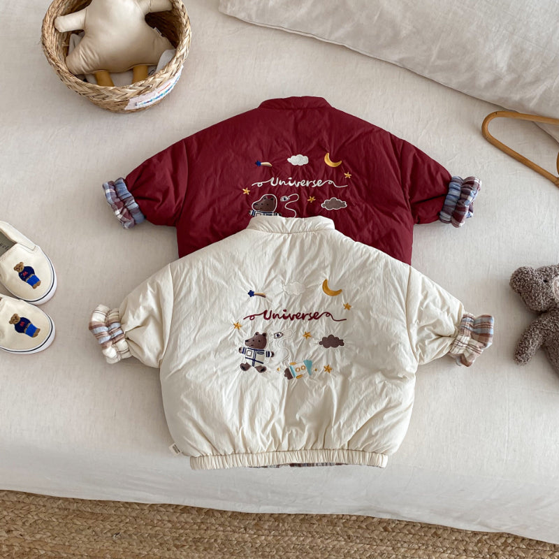 【BABY&KID】冬新作刺繍カートゥーンリバーシブルコートSK102524