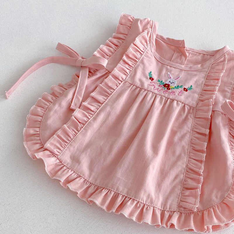 【BABY】ドールカラーロンパース&うさぎタンクトップセットSK092306
