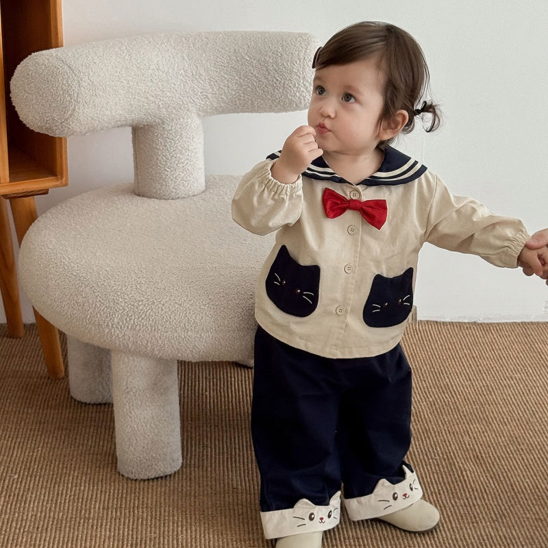【BABY&KID】可愛い猫アウター、パンツSK100318