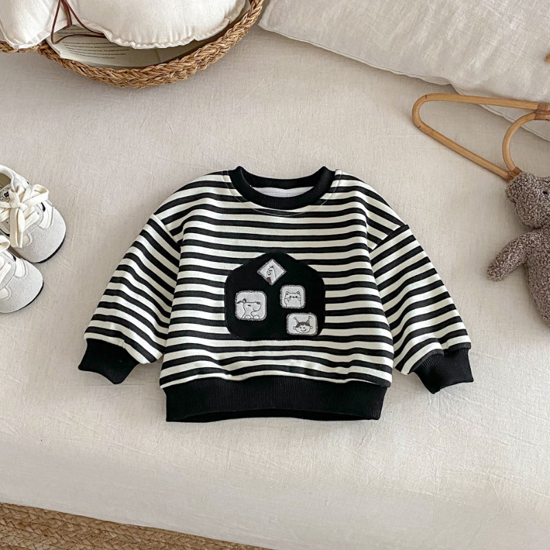 【BABY&KID】冬新作 厚手ボーダースウェットSK102016