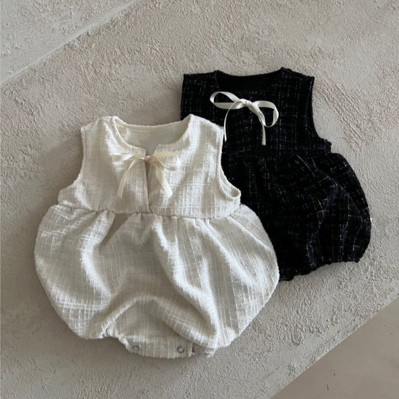 【BABY】リボン付きノースリーブロンパースSK030810