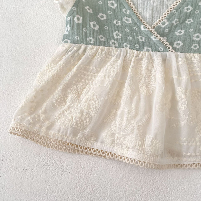 【BABY&KID】夏新作 ダブルガーゼプリントトップス&ショートパンツSK080110