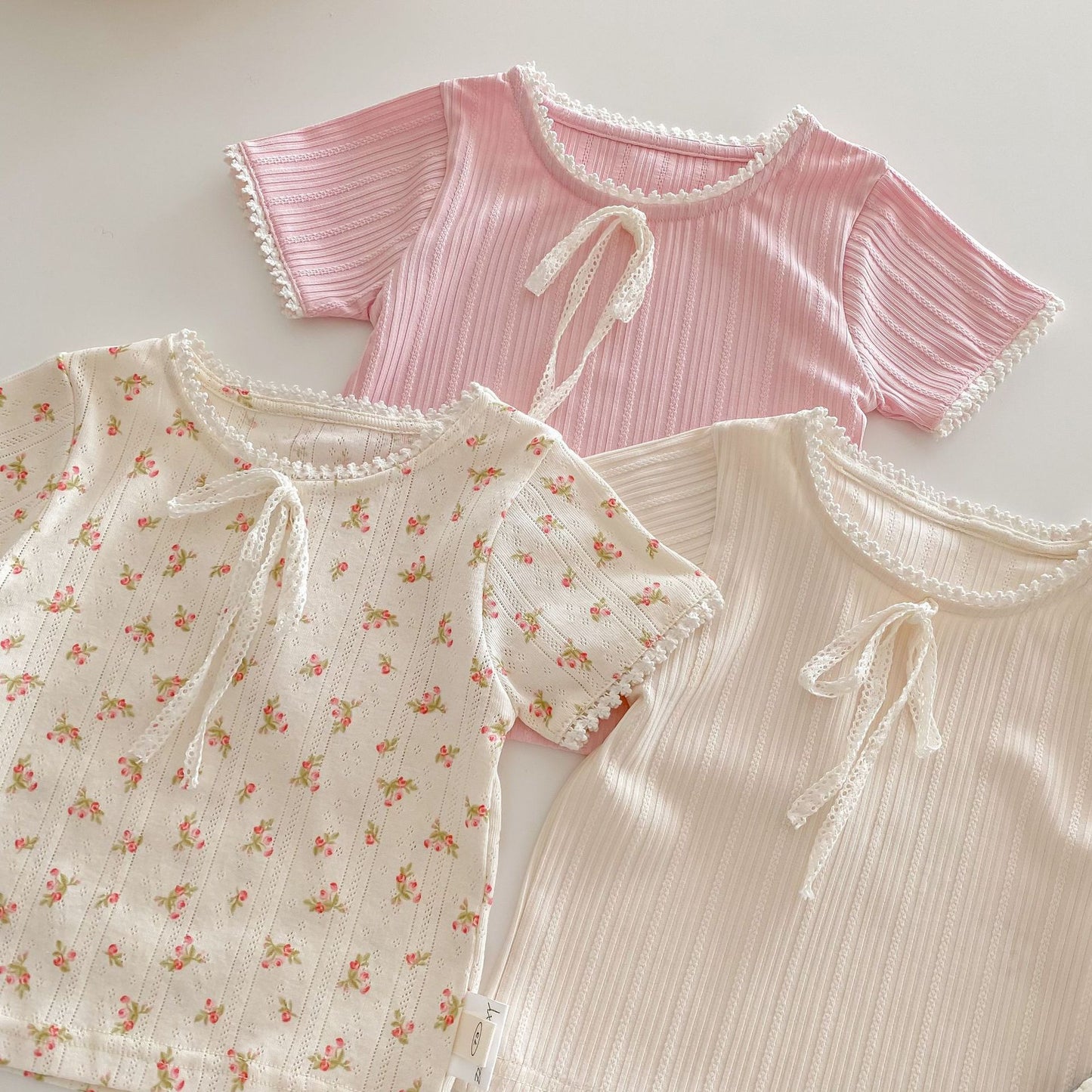 【BABY&KID】夏新作 無地&小花柄コットンTシャツSKO71210