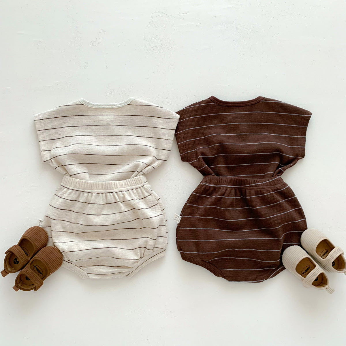 【BABY】夏新作 ボーダーワッフルセットアップSK062907
