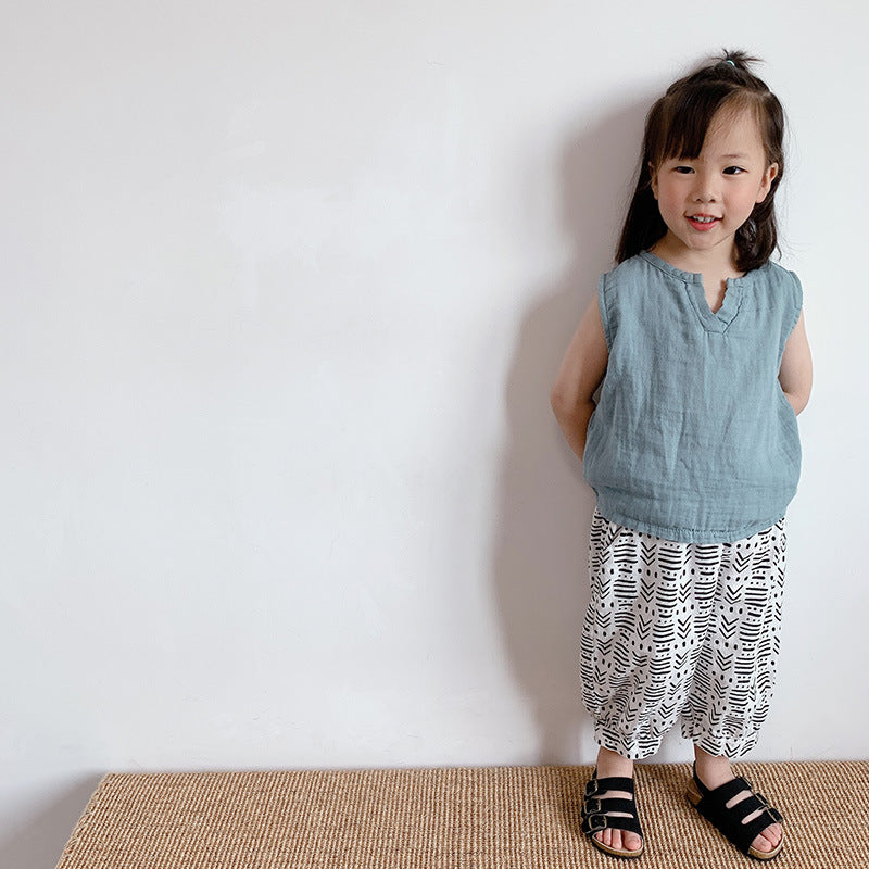 【BABY&KID】夏新作 韓国風ノースリーブトップスSK080809