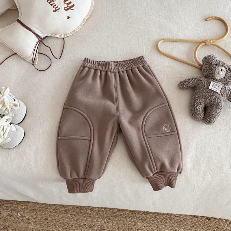 【BABY&KID】冬新作おうち刺繍裏起毛パンツSK102525