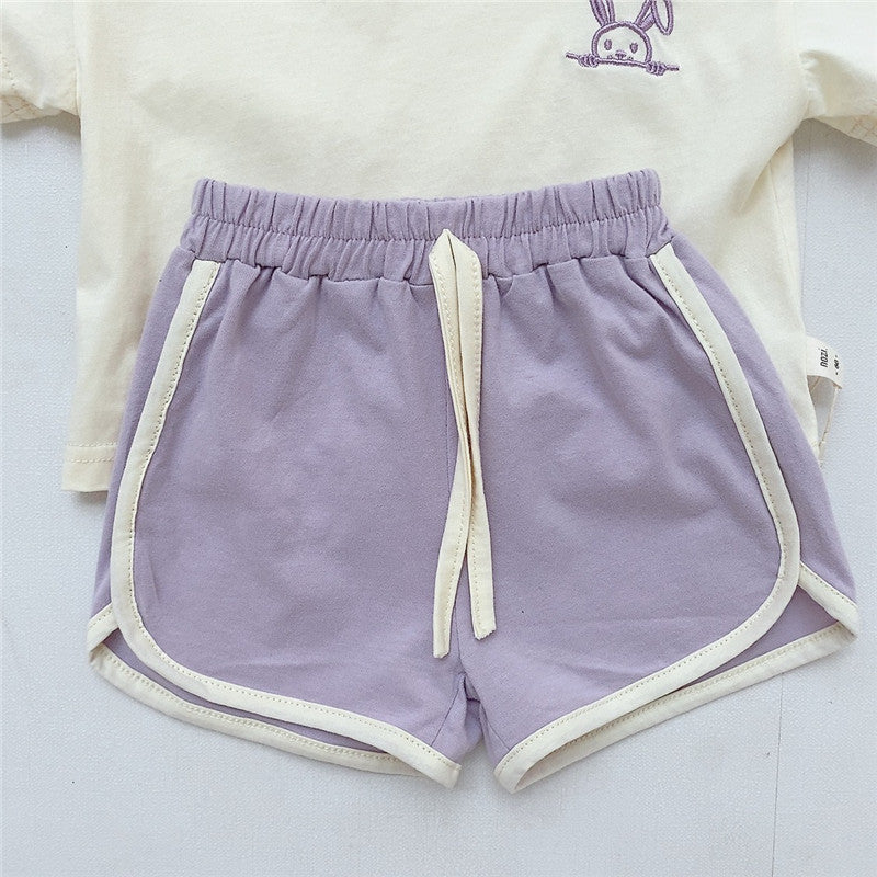 【BABY】夏新作 カートゥーン刺繍セットアップSK082704