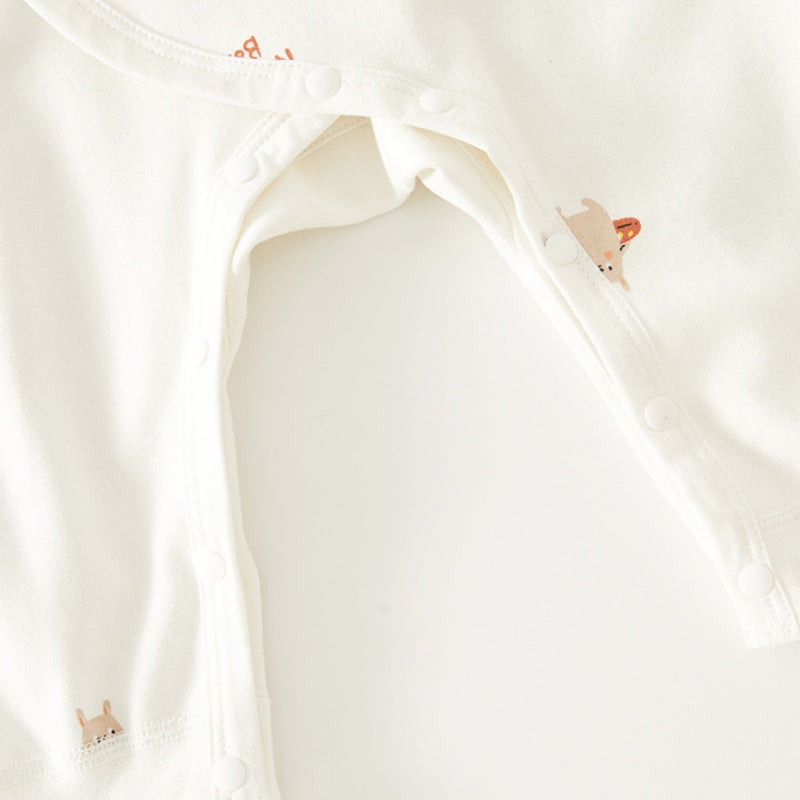 【BABY】北欧風うさぎ柄カバーオール&スタイSK102601