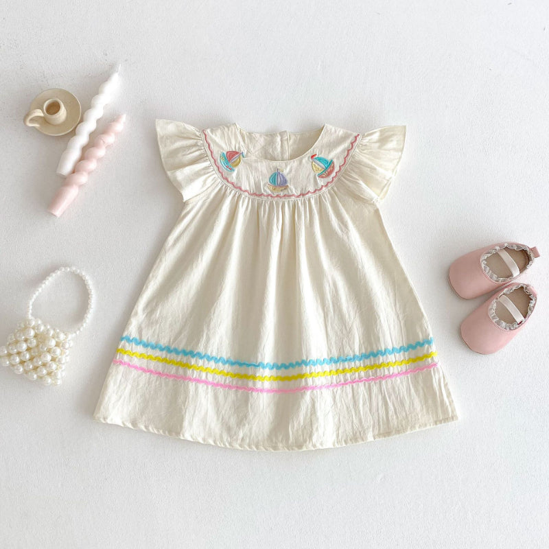 【BABY&KID】夏新作 帆船刺繍ワンピースSK081612