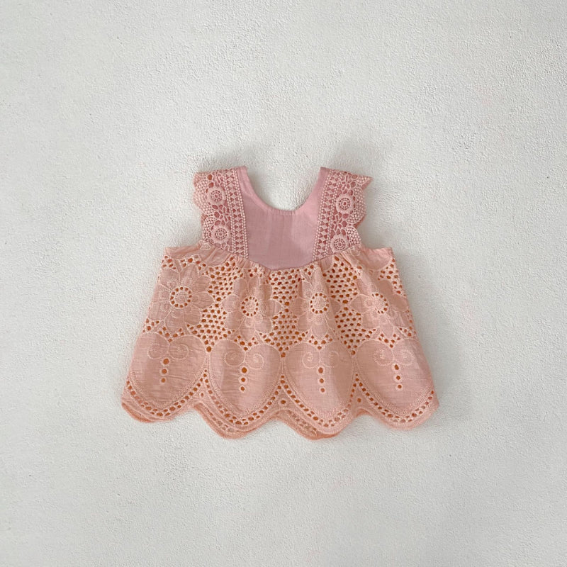【BABY】夏新作 アイレットフラワー&ハートセットアップSK010229