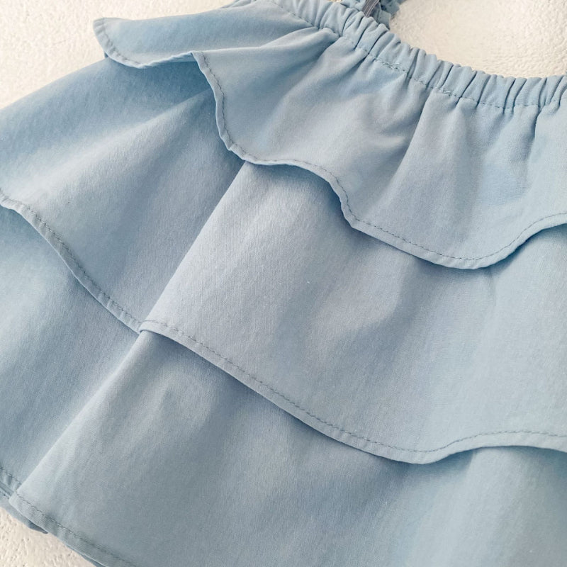 【BABY&KID】夏新作 無地レースキャミセットアップSK071925