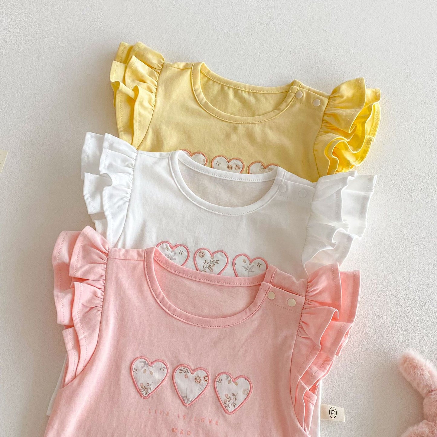 【BABY&KID】夏新作 フライングスリーブ花柄TシャツSKO71211