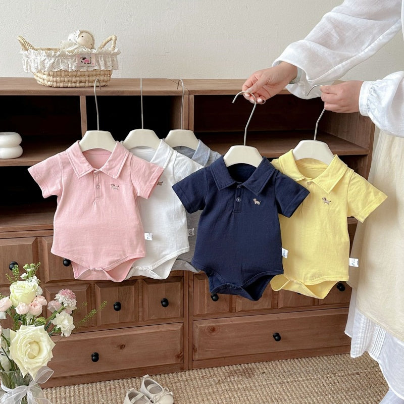 【BABY】夏新作カートゥーン刺繍ロンパースSK106517