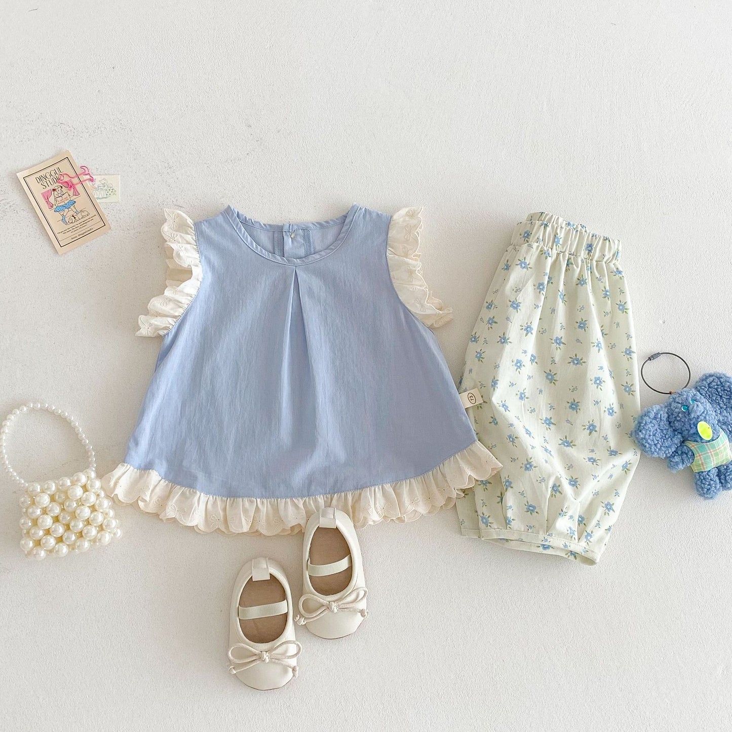 【BABY&KID】夏新作 可愛いフラワーシャツ、パンツSKO71213