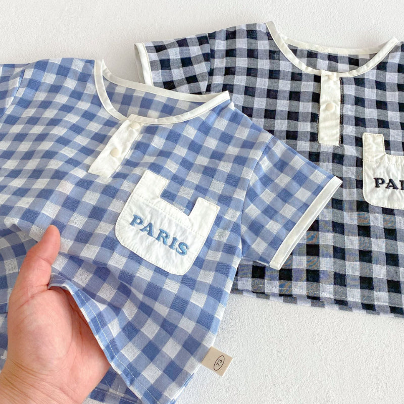 【BABY&KID】夏新作 オシャレチェックセットアップSK070216