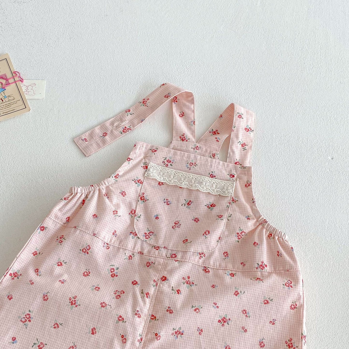 【BABY&KID】夏新作 丸襟Tシャツ、花柄オーバーオールSKO71212
