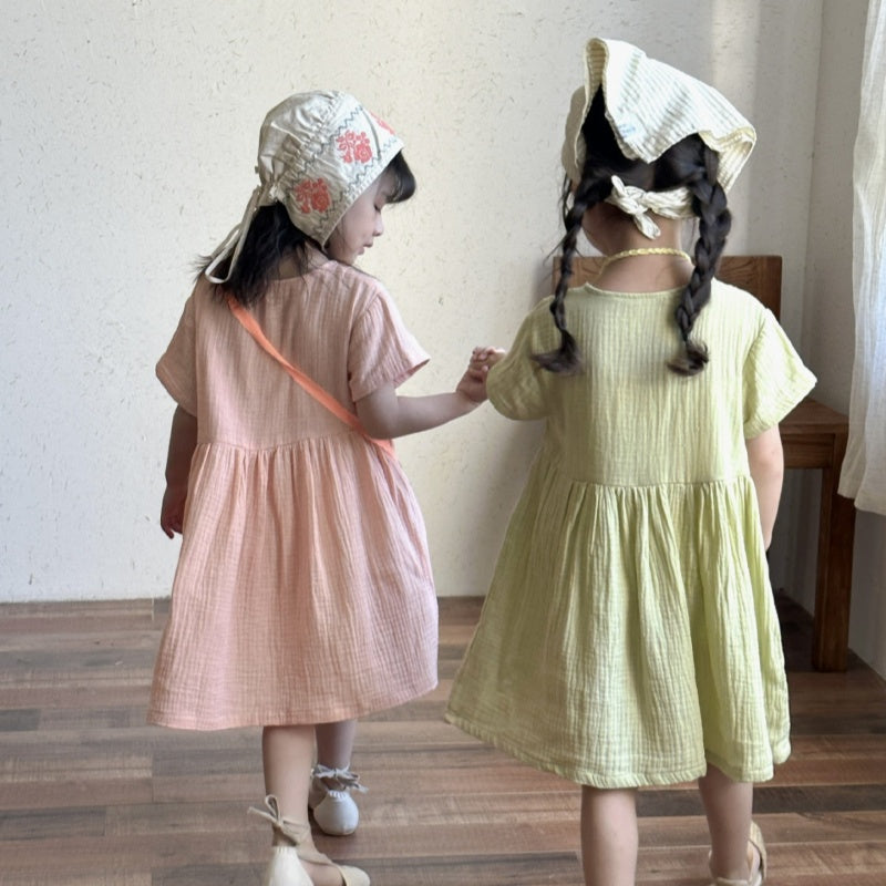 【BABY&KID】夏新作 ポケット付きコットンワンピースSK072106