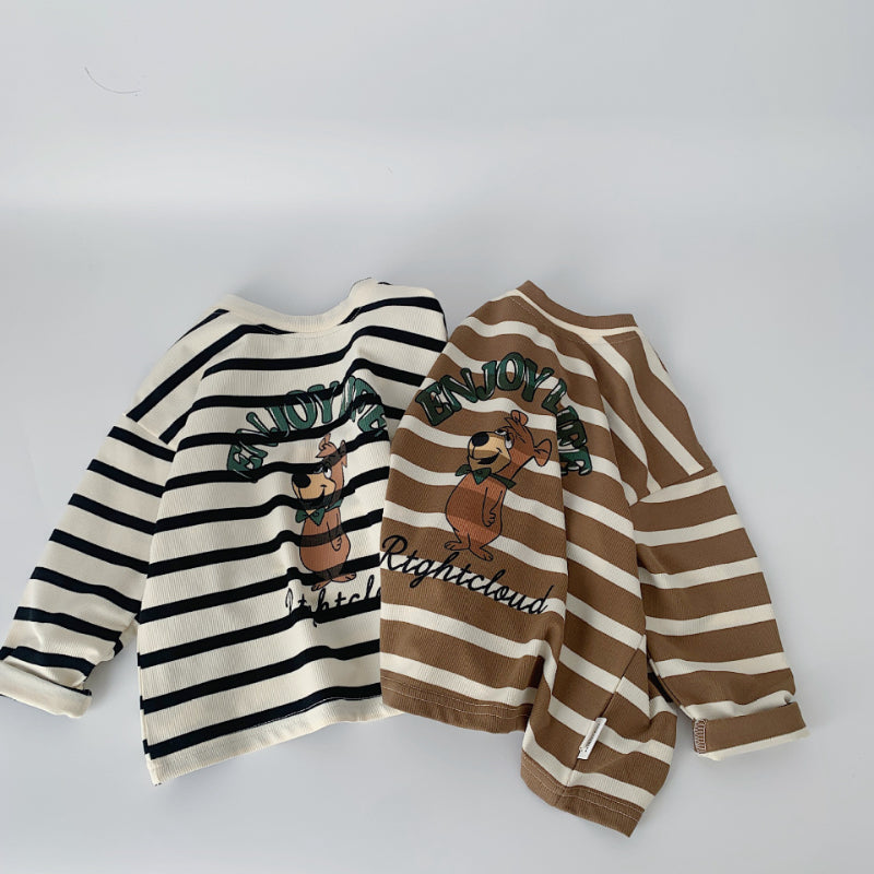 【BABY&KID】クマ柄長袖TシャツSK100524